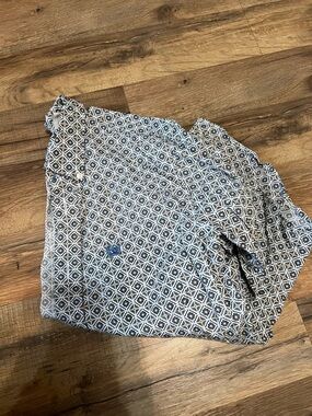 Cinch Boys Black and White Geometric Button-Down Shirt